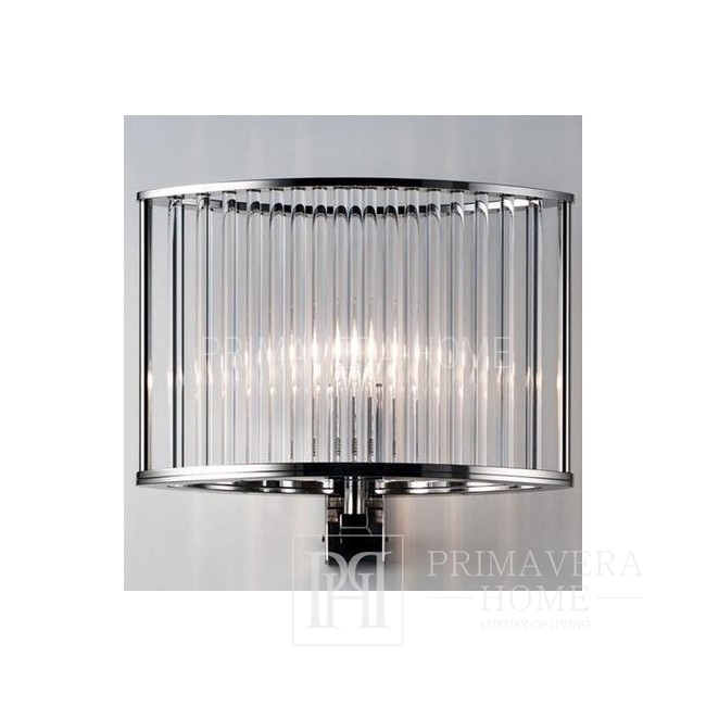 Kinkiet srebrny lampa ścienna kryształowy glamour nowoczesny MAJESTIC SILVER styl nowojorski, hamptons