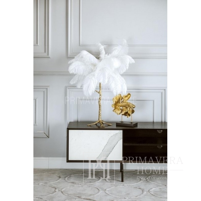 Table lamp made of natural ostrich feathers Paris