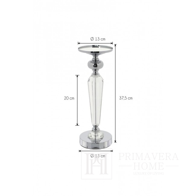 Crystal candlestick on silver pedestal FLAVIO O L