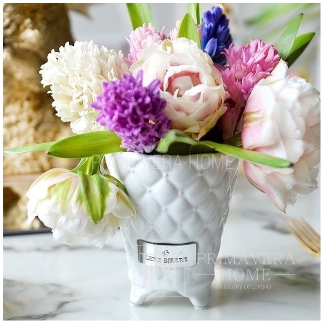 White ceramic pot Precious Flower Lene Bjerre 12 cm