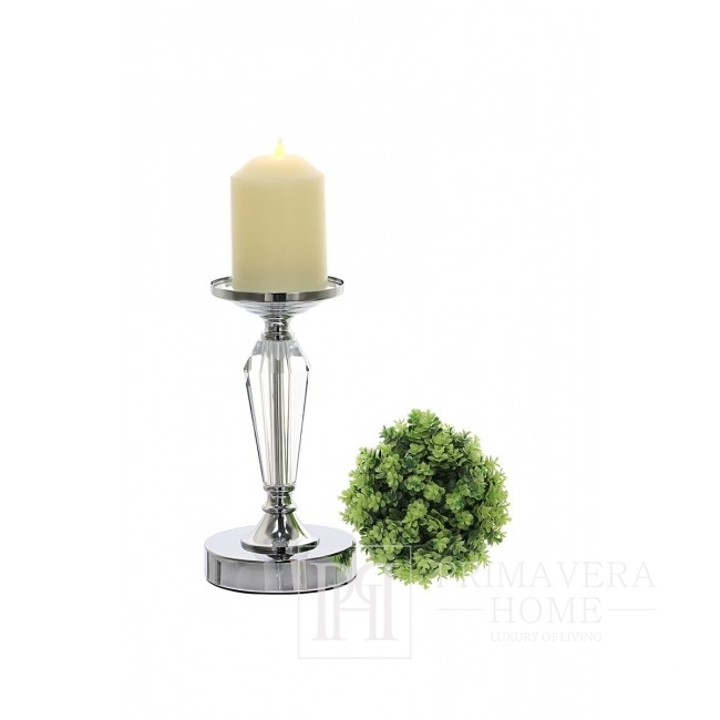 Crystal candlestick on silver pedestal FLAVIO XS