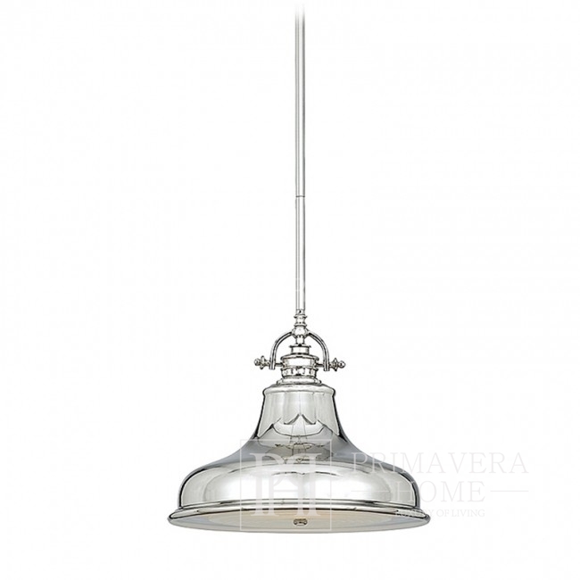 Lampa srebrna wisząca srebrna chrom nikiel styl klasyczny, nowojorski MARY M