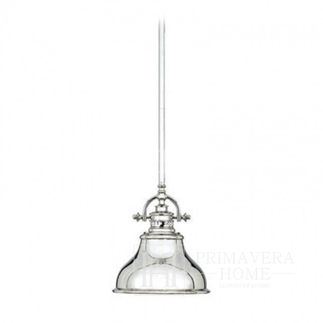 Lampa srebrna wisząca srebrna chrom nikiel styl klasyczny, nowojorski MARY S