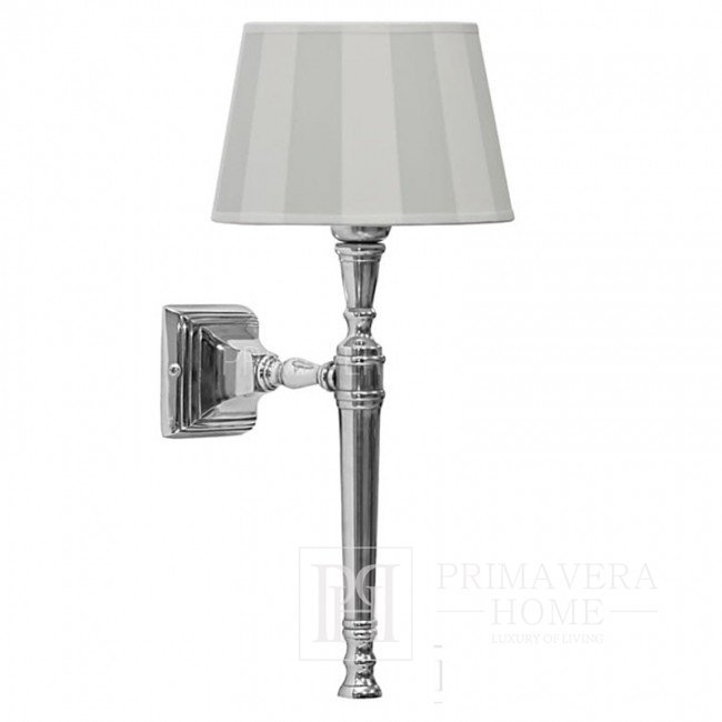 Kinkiet glamour srebrny lampa ścienna niklowana RON styl nowojorski, hamptons