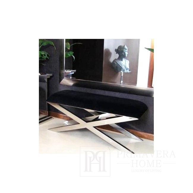 Seat, bench CRISS CROSS ELEGANCE silver stainless steel