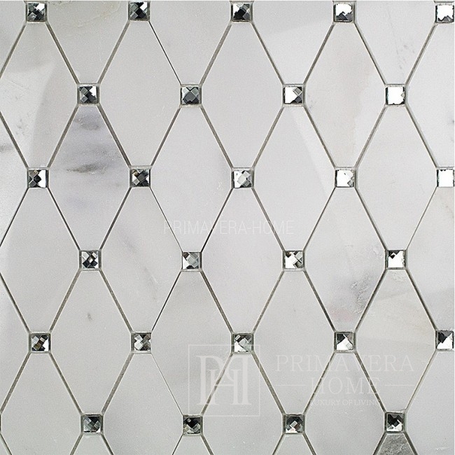 Biały marmur  Carrara octagon  Mozaika kamienna hexa Diament
