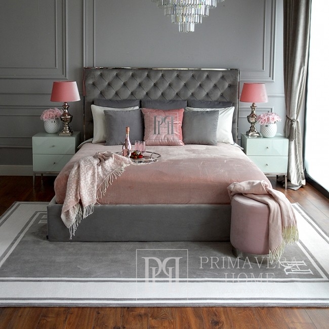 PRIMAVERA HOME glamor rug, modern for the living room, stylish gray and white