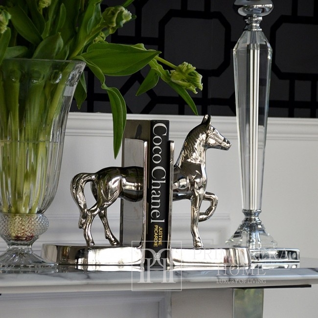 Glamor console in a modern style with a white marble top, silver ART DECO
