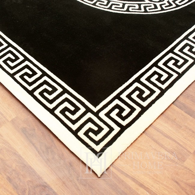 A modern black and white rug MEDUZA