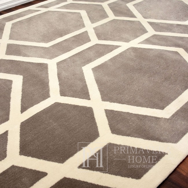 Nowojorski dywan geometryczny wzór nowoczesny nowojorski szary biały ELITE GREY