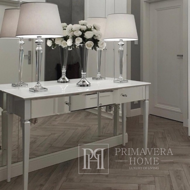 Mirror console ELEGANCE New York dressing table, hamptons style with drawers white
