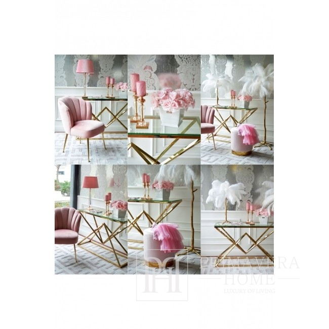 Moderner rosa Glamour-Stuhl für Toilette, Konsole oder Esszimmer Shell
