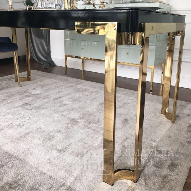 Esszimmer-Glamour-Tisch, Edelstahl, weiß oder schwarz BOND GOLD OUTLET