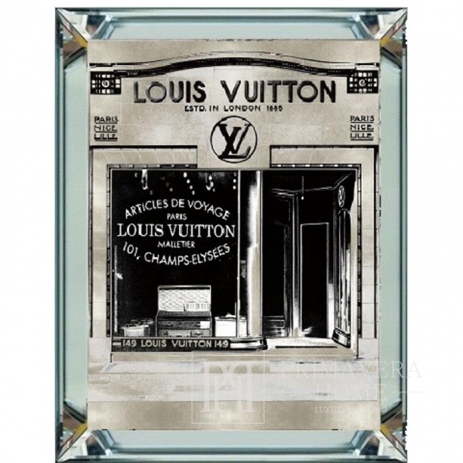 Luksusowy obraz w lustrzanej ramie w stylu nowojorskim Vuitton 90x70
