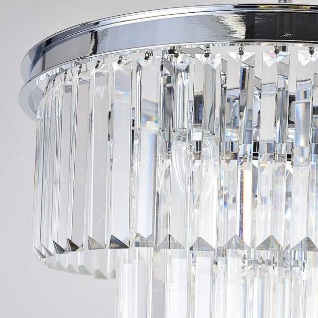 GLAMOUR silver glamour crystal pendant lamp modern steel chandelier 100 cm