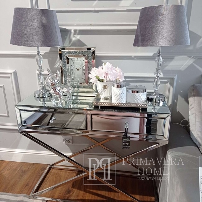 Glamor silver mirror tray