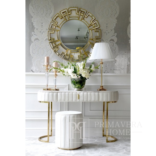 Glamour silver console modern classic white for hallway, BELLA GOLD living room