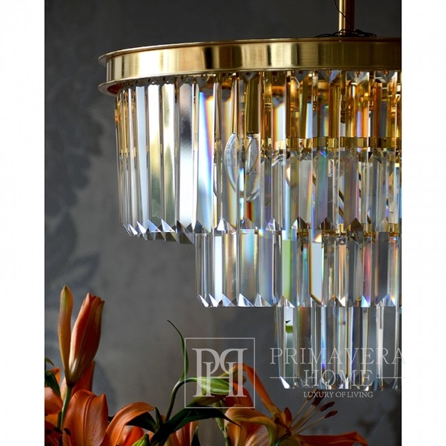 Kryształowy żyrandol przysufitowy glamour plafon nowoczesny złoty GLAMOUR