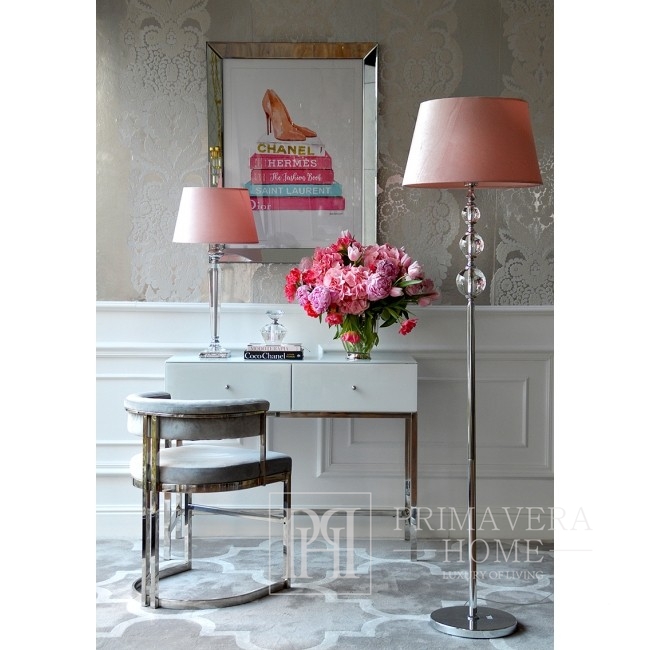 Krzesło tapicerowane nowoczesne glamour do salonu i jadalni szary srebrny MARCO