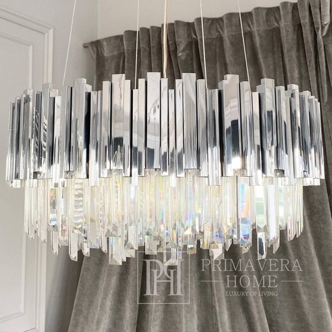Glamour crystal chandelier EMPIRE SILVER M