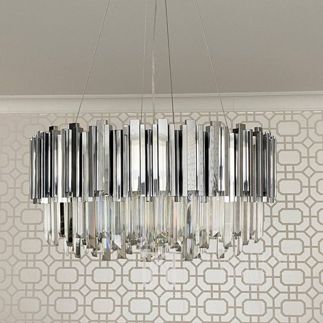 Glamour crystal chandelier EMPIRE SILVER M