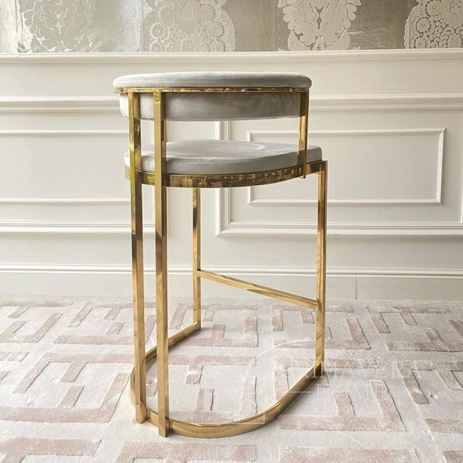 MARCO OUTLET modern gold grey glamour barstool for dining room, bar, aisle
