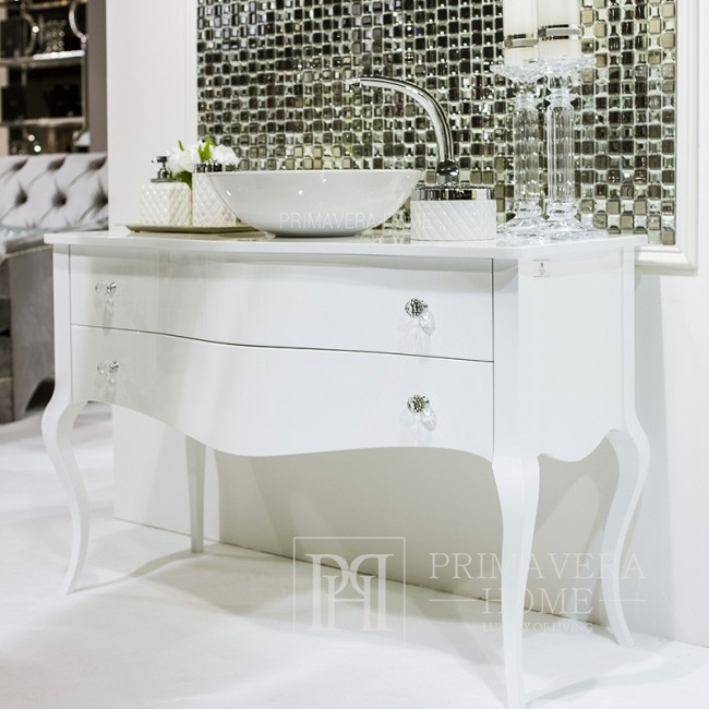 Bathroom dresser wooden high gloss glamour style glamour black white ELIZABETH