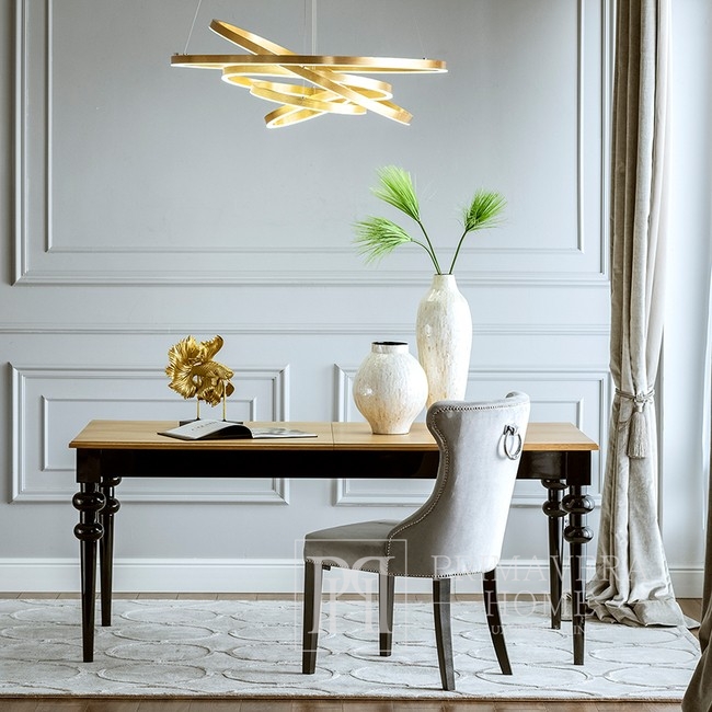Ekskluzywny stół drewniany klasyczny, glamour do jadalni, rozkładany z połyskiem MILANO OUTLET