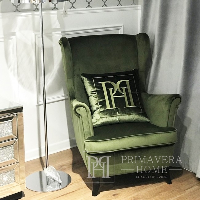 Nowoczesny fotel uszak tapicerowany styl skandynawski SCANDINAWIAN