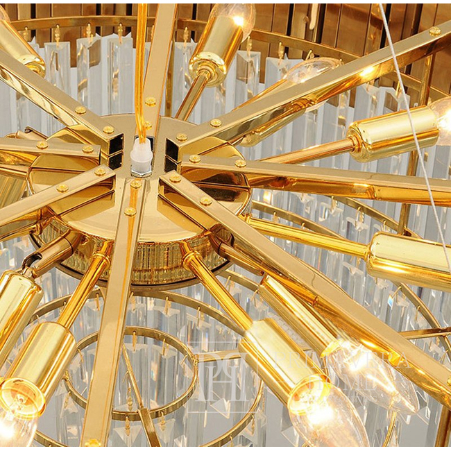 Round gold chandelier with EMPIRE XL crystals