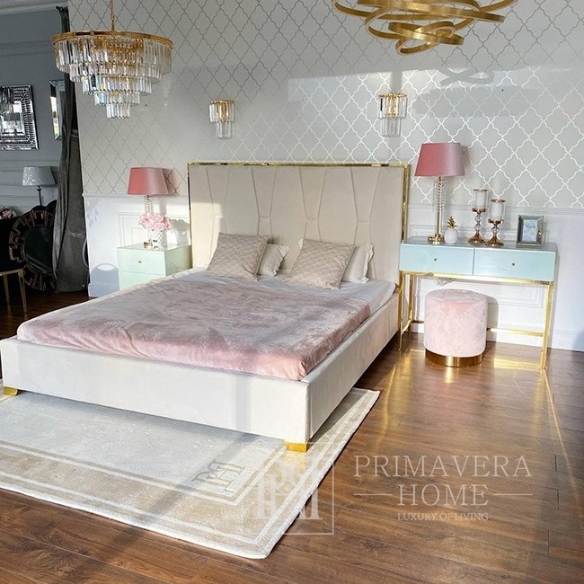 Klassischer Teppich für Esszimmer, Wohnzimmer, Schlafzimmer, Modern, Glamour, Hamptons, Beige PRIMAVERA PH 2 OUTLET