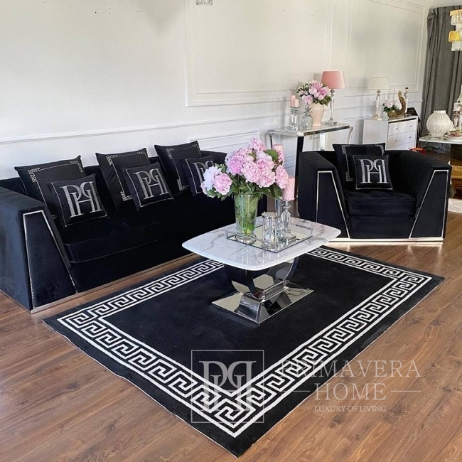 New York Glamour gepolsterter Sessel für das Wohnzimmer moderne Graugold MONTE CARLO