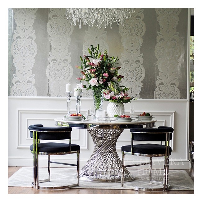 Silver Glamour Chair für Wohn- und Esszimmer schwarz MARCO