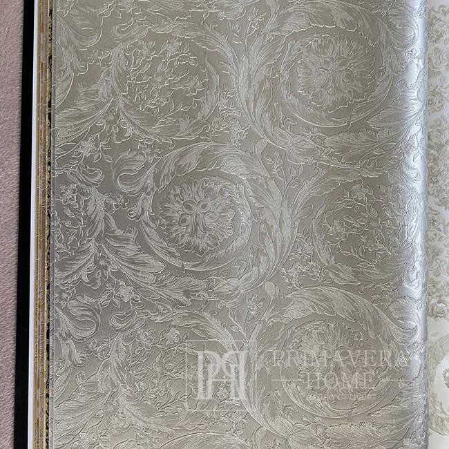 Tapeta geometryczna Versace IV Barocco Metallics ornamentna beżowa