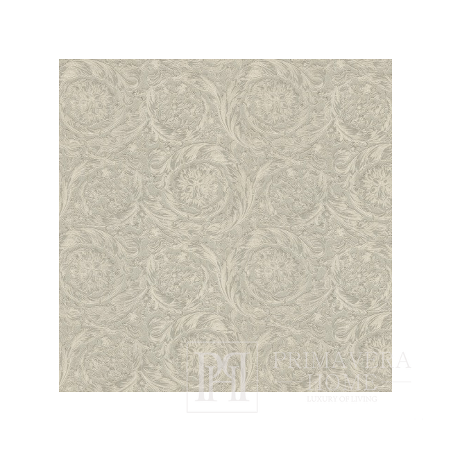 Tapeta geometryczna Versace IV Barocco Metallics ornamentna beżowa