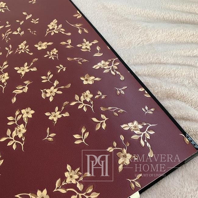 Ekskluzywna tapeta luxury Versace geometryczna odcienie bordo złota kwiaty