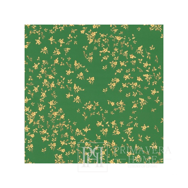 Exclusive luxury wallpaper Versace geometric shades of green with gold flowers 