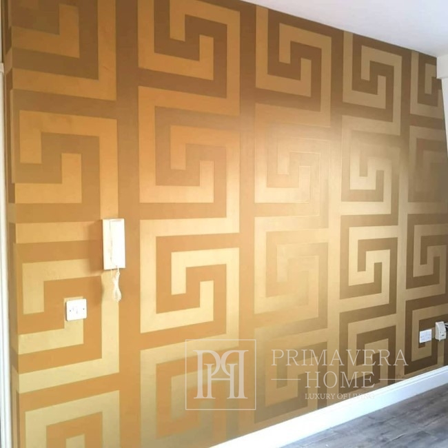 Versace GREEK glamor wallpaper geometric Greek gold satin pattern 