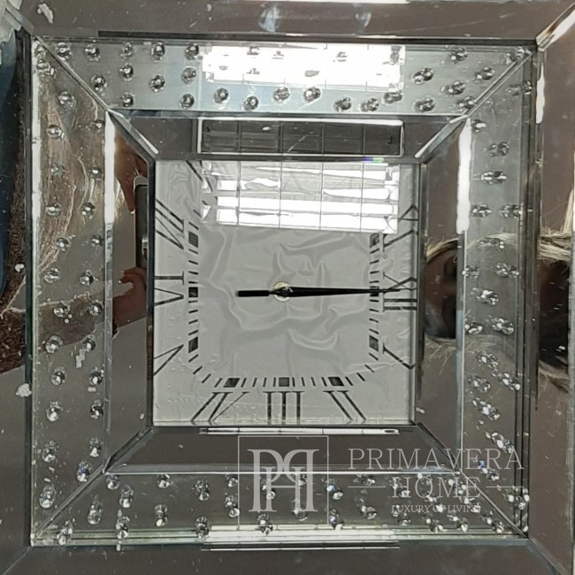 Zegar ścienny lustrzany MARTIN S kwadratowy 46x46x4  cm OUTLET