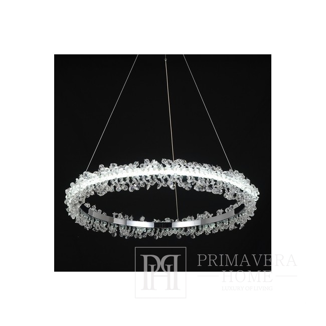 Kristalinė lubų lempa sidabrinės spalvos lubinės apvalios glamūrinės prabangos BRINA S M
