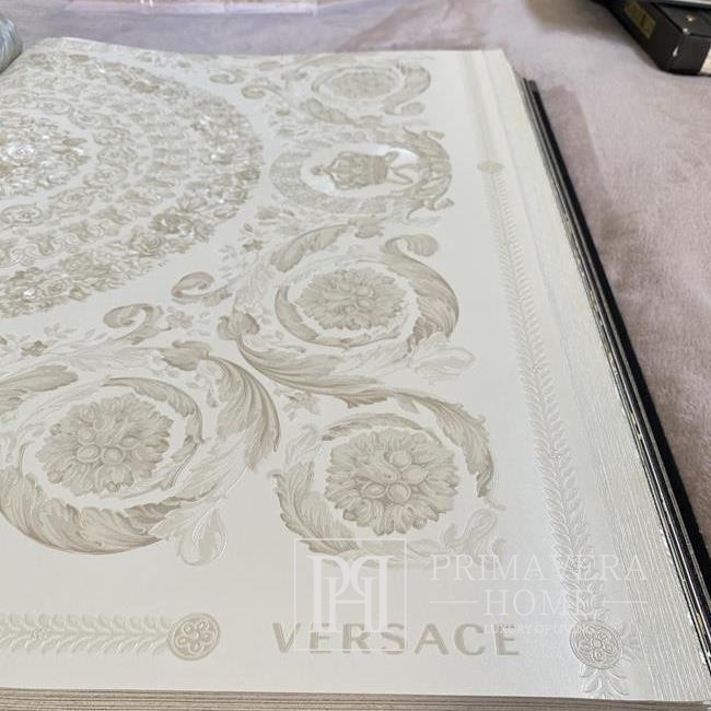 Versace Tapete geometrisch 10,05 x 0,70m Glamour Ecru
