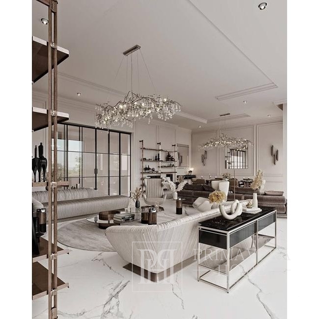 Chandelier, glamour ceiling lamp, modern hanging lamp RAIN L SILVER