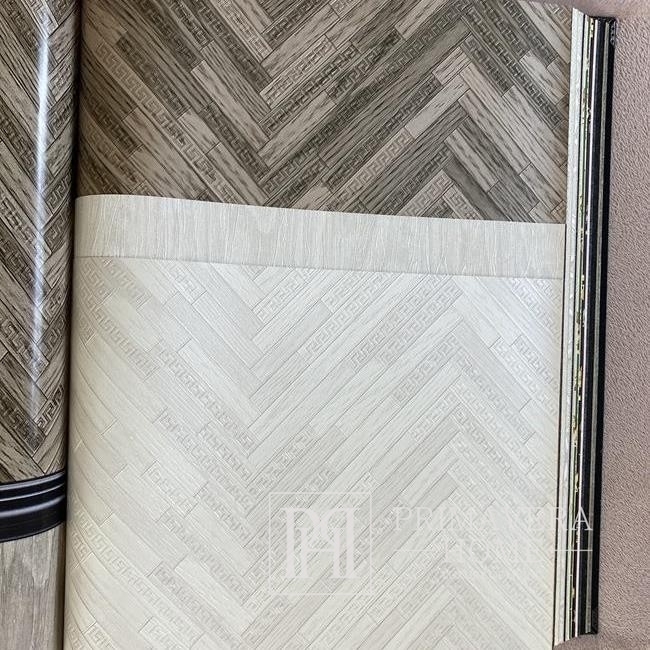 Exklusive geometrische Versace Tapete in grautönen grau fischgrät chevron zickzack 