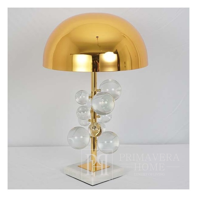 Modern AZURRA exclusive metal table lamp with transparent gold balls