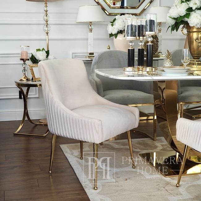 Krzesło glamour ze złotą kołatką
