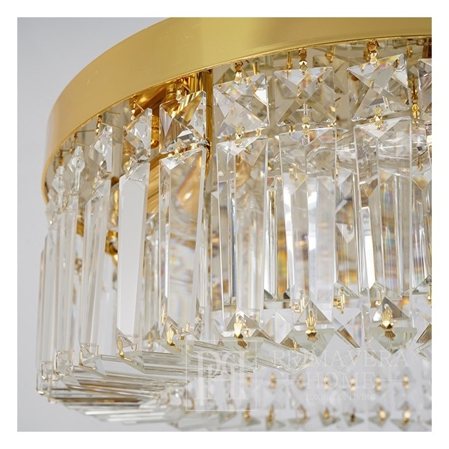 Gold Deckenlampe, Kristall Glamour moderne Deckenlampe STELLA, klassisch, New Yorker Stil 