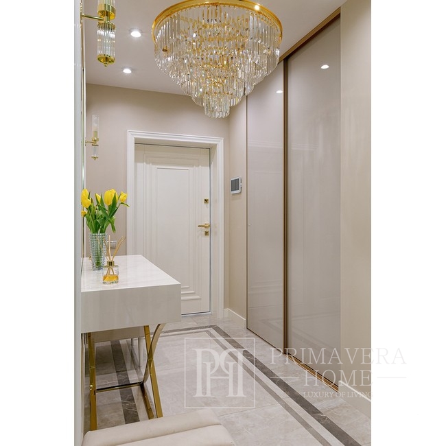 Gold chandelier, pendant lamp, crystal glamor, modern steel, 100 cm GLAMOR GOLD L Lighting
