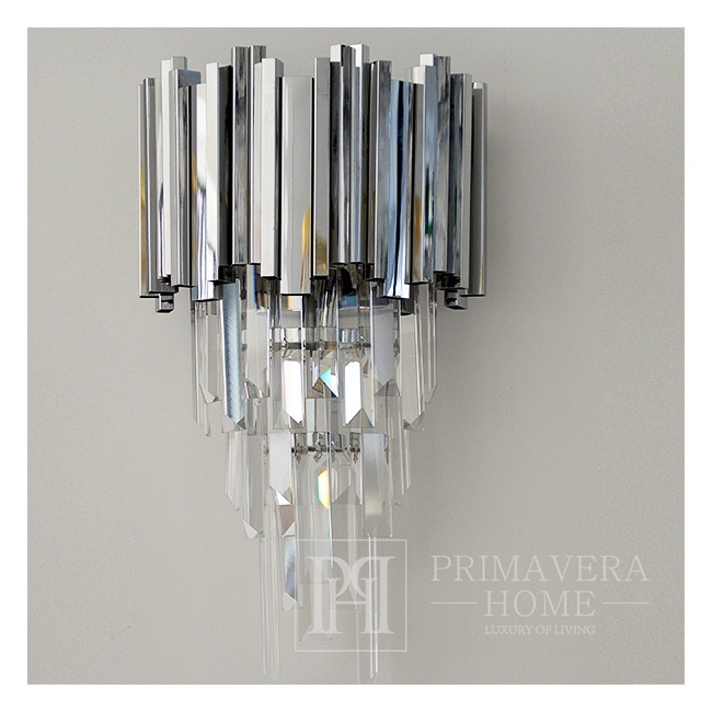 Silver sconce wall lamp crystal glamor modern for the living room EMPIRE SILVER