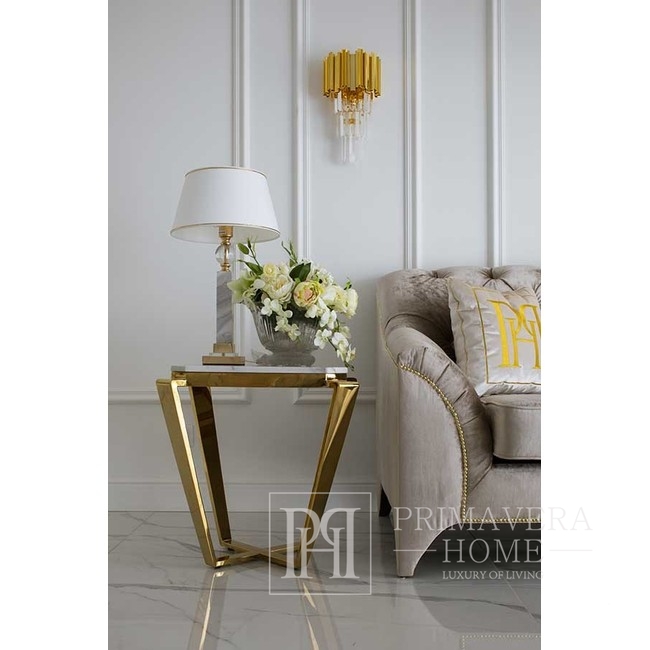 Glamor style table lamp with golden ball marble MARMO