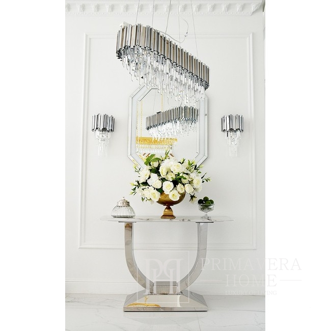 New York glamour crystal chandelier EMPIRE SILVER L